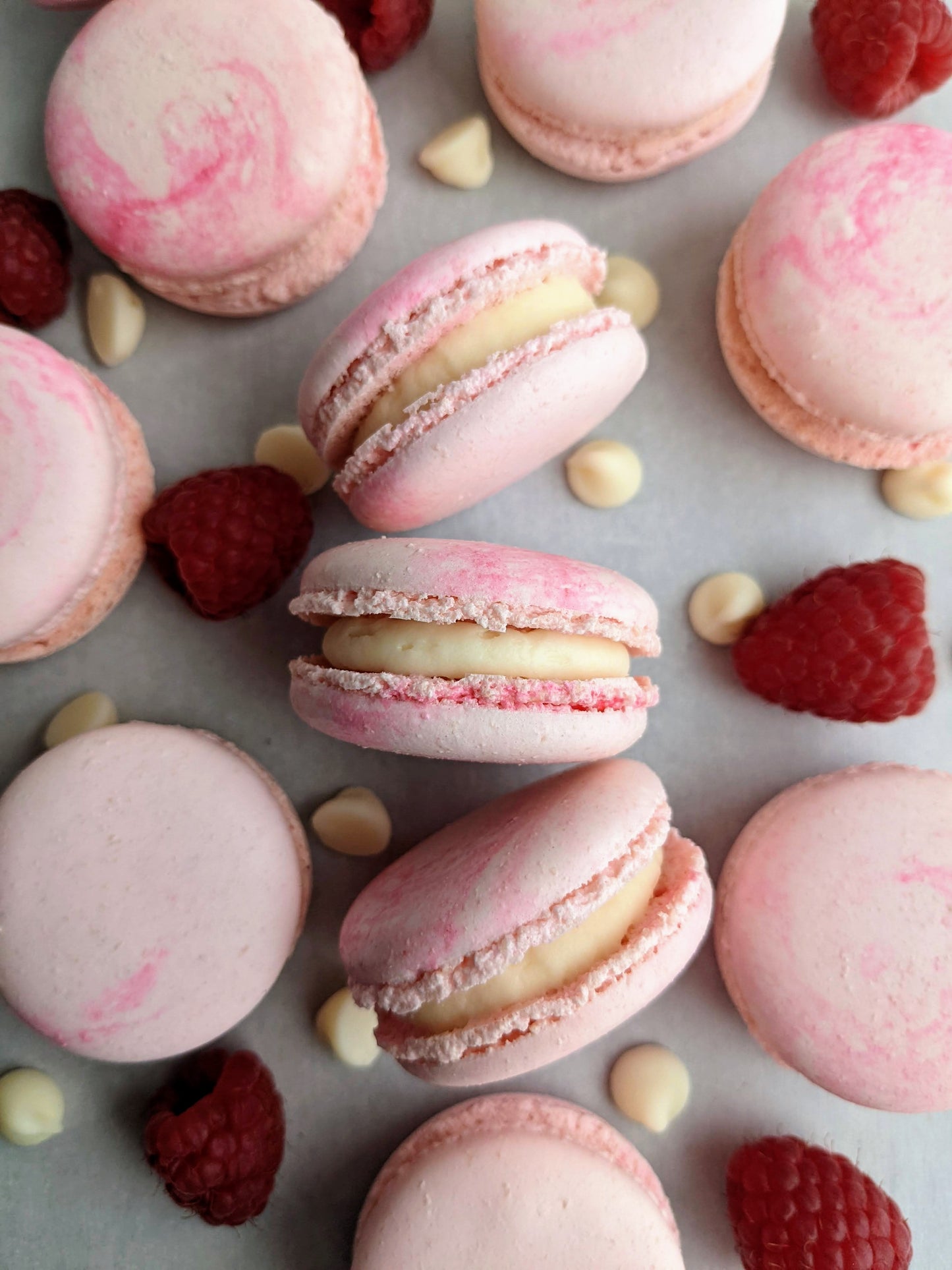 White Chocolate Raspberry Macarons